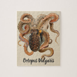 Puzzle Poulpe Vulgaris, Animaux de la Vie Marine Vintage