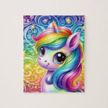 Puzzle pour enfants à licorne arc-en-ciel