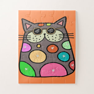 Puzzle pour enfants Chat Comique Grands Pièces