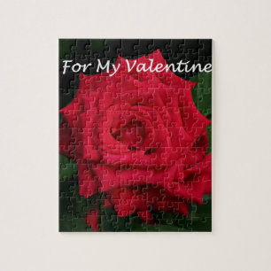 Puzzle Pour ma Saint Valentin, Rose rouge romantique en f