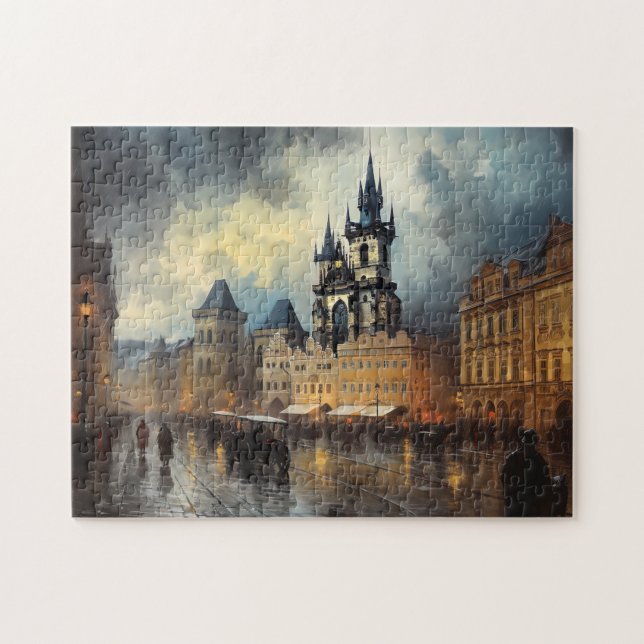 Puzzle Prague nuit en République Tchèque (Horizontal)