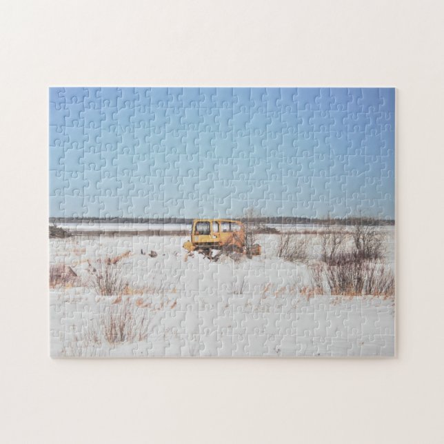 Puzzle Prairies Saskatchewan Canada Vieux tracteur (Horizontal)
