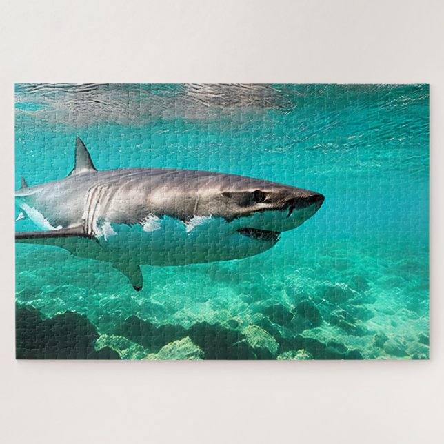 Puzzle Predator tropical : Grand requin blanc (Horizontal)