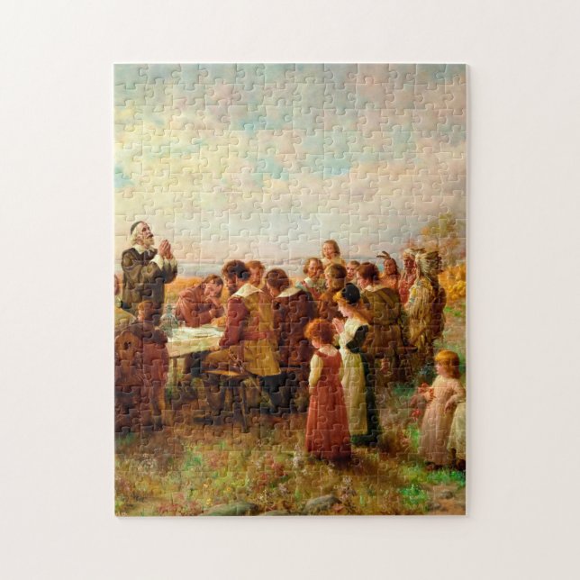 Puzzle Premier Thanksgiving À Plymouth Jennie Brownscombe (Vertical)