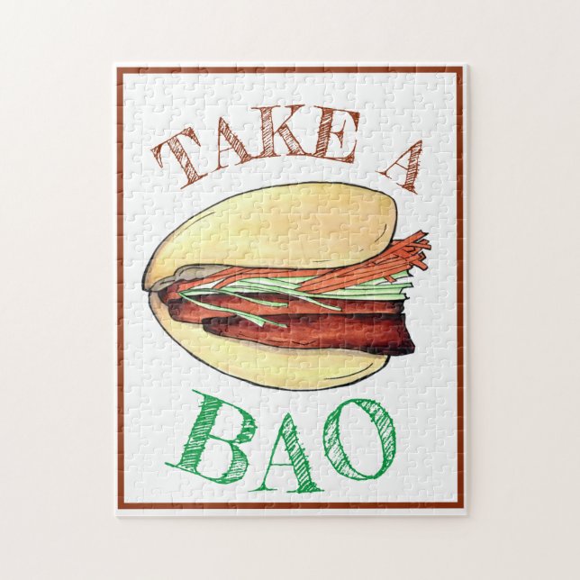 Puzzle PRENEZ UN BAO Pork Belly Bun Chinese Taiwanese Foo (Vertical)
