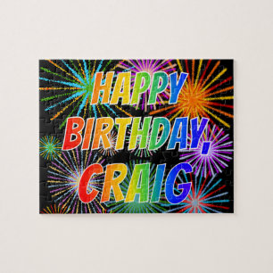 Puzzle Prénom "CRAIG", Amusant "HEUREUX ANNIVERSAIRE"