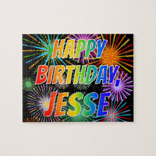 Puzzle Prénom "JESSE", Amusant "HEUREUX ANNIVERSAIRE"