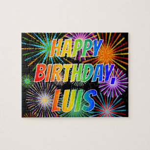 Puzzle Prénom "LUIS", Amusant "HEUREUX ANNIVERSAIRE"