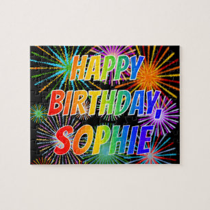 Puzzle Prénom "SOPHIE", Amusant "HEUREUX ANNIVERSAIRE"