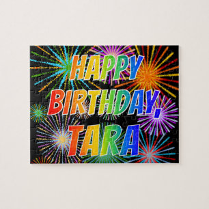 Puzzle Prénom "TARA", Amusant "HEUREUX ANNIVERSAIRE"
