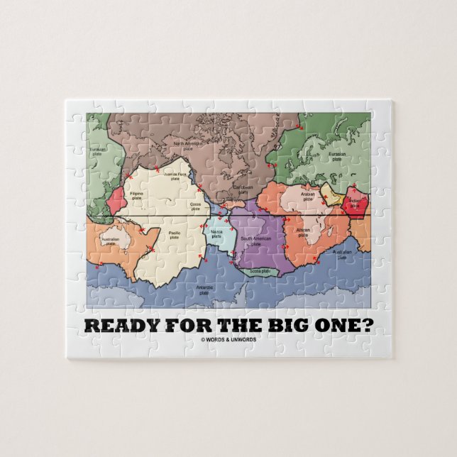 Puzzle Prêt Pour Le Grand ? Carte du monde Tectonique en  (Horizontal)