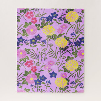 Puzzle Pretty Purple Vintage Flower Pattern