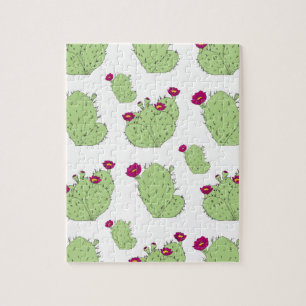 Puzzle Prickly Pear Motif Texas State Plante Cactus Love