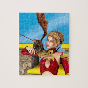 Puzzle Princesse Dragon Fantastique Art Numérique