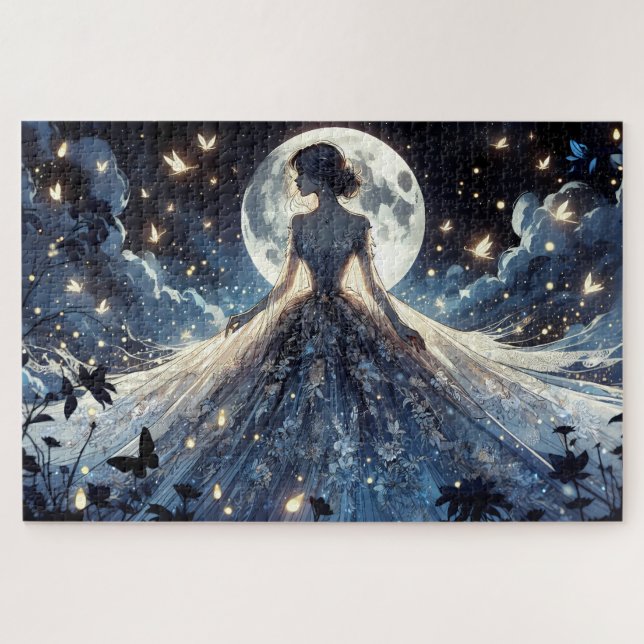 Puzzle Princesse fée au clair de lune, robe céleste (Horizontal)