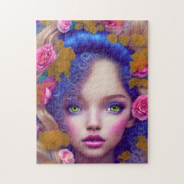 Puzzle Princesse Fleur inspirée par la culture ukrainienn (Vertical)