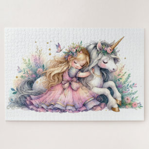 Puzzle Princesse Licorne Pastel Conte de Fée Fantastique