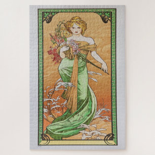 Puzzle Printemps 1900 : Un art nouveau de Mucha