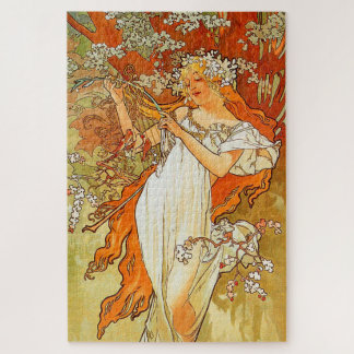 Puzzle Printemps de l'art Vintage par Alphonse Mucha