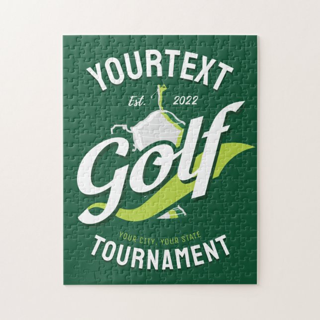 Puzzle Pro Golfeur NOM Trophée Tournoi Golf (Vertical)