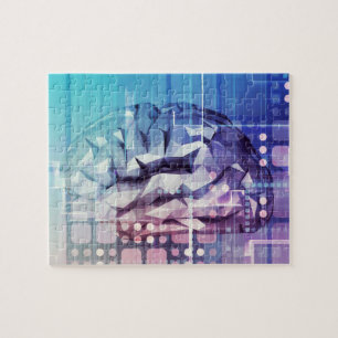 Puzzle Processeur de cerveau d'un concept de mémoire et 