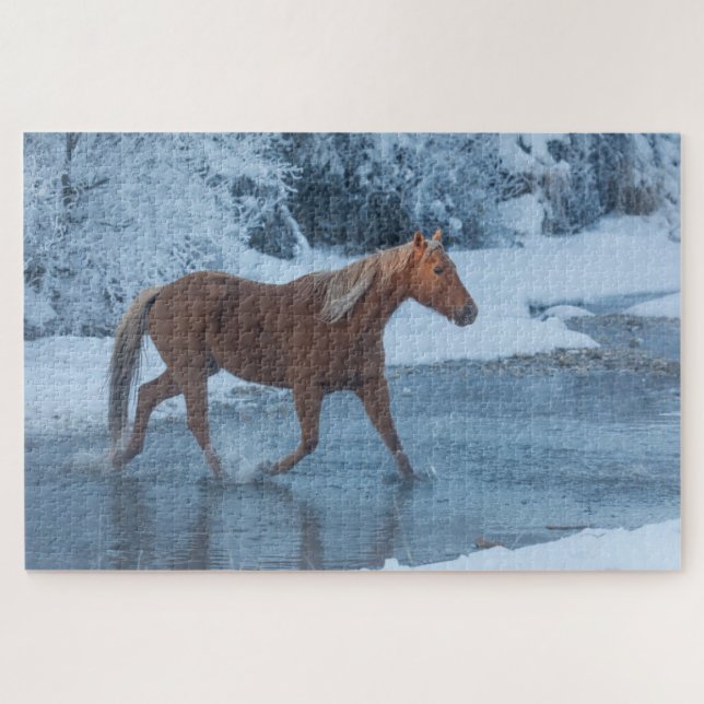 Puzzle Promenade à cheval en hiver sur la piste Hideout (Horizontal)