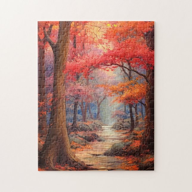 Puzzle Promenade paisible Parc d'Automne Beaux Art (Vertical)