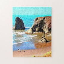 Promenade sur la plage avec un chien à Face Rock P