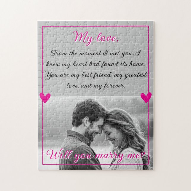 Puzzle Proposition de mariage photo personnalisée Vous me (Vertical)