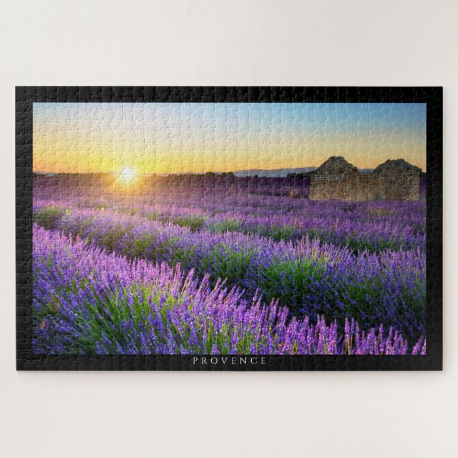 Puzzle PROVENCE - Champs de lavandes au coucher de (Horizontal)
