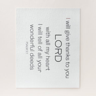 Puzzle Psalm 9, I will give thanks to you LORD,
