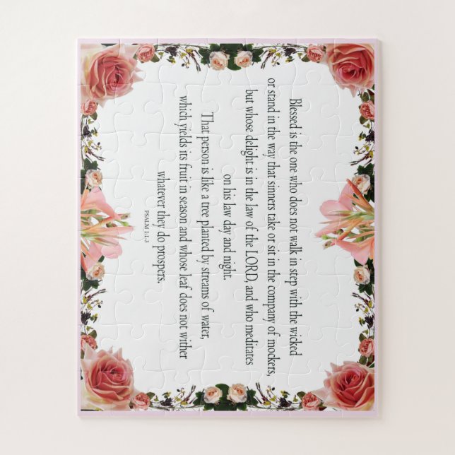 Puzzle Psaume 1, Jour de la Loi et Nuit, Rend son Fruit, (Vertical)