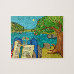 Puzzle Psaume 1 - L'homme lit le psaume 1 en bible