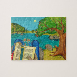 Puzzle Psaume 1 - L'homme lit le psaume 1 en bible