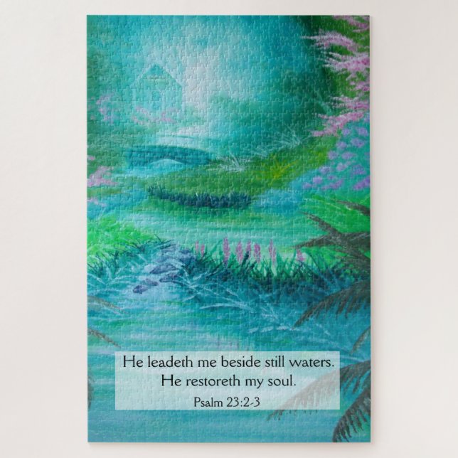 Puzzle Psaume 23:2-3 (Vertical)