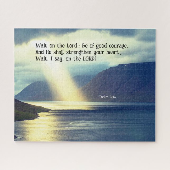 Puzzle Psaume 27:14 Attendez sur l'Eternel Bible Verse Oc (Horizontal)