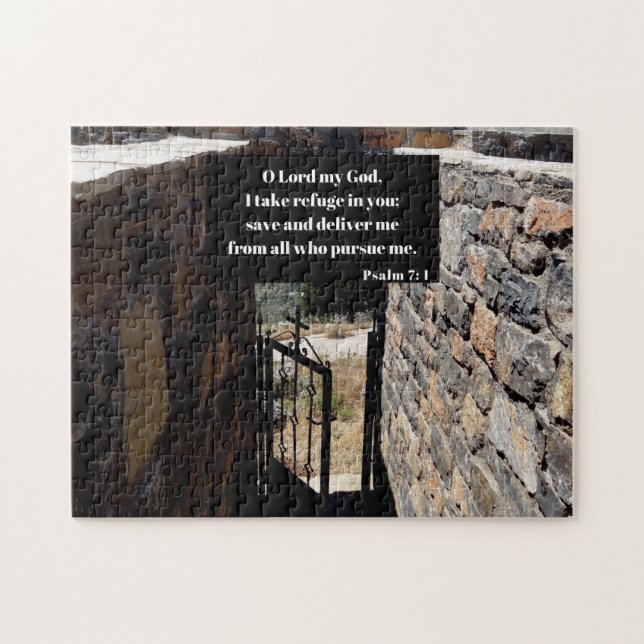 Puzzle Psaume 7:1 Dieu Est Mon Refuge Bible Verse (Horizontal)