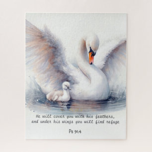 Puzzle Psaume 91:4 Ailes Protection de Dieu Bible Écritur