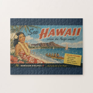 Puzzle Publicité de voyage hawaïenne de style vintage