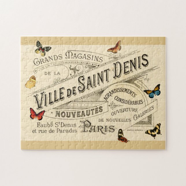 Puzzle Publicité Française Avec Papillons Vintages, Vs 2 (Horizontal)