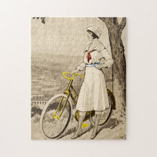 Puzzle Publicité vintage de bicyclette de femme des