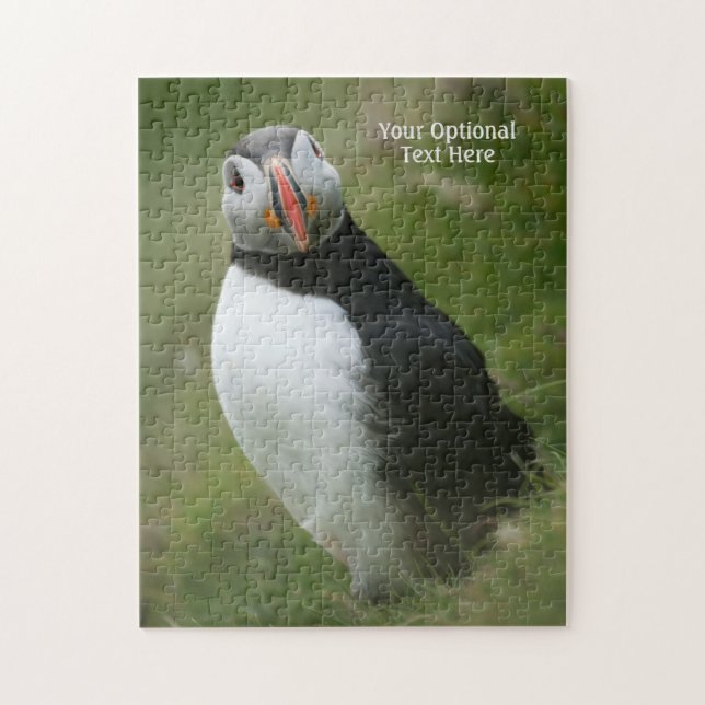 Puzzle Puffin de texte personnalisé (Vertical)