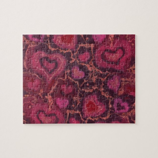 Puzzle Puffy coeur romantique amour rose rouge valentines (Horizontal)