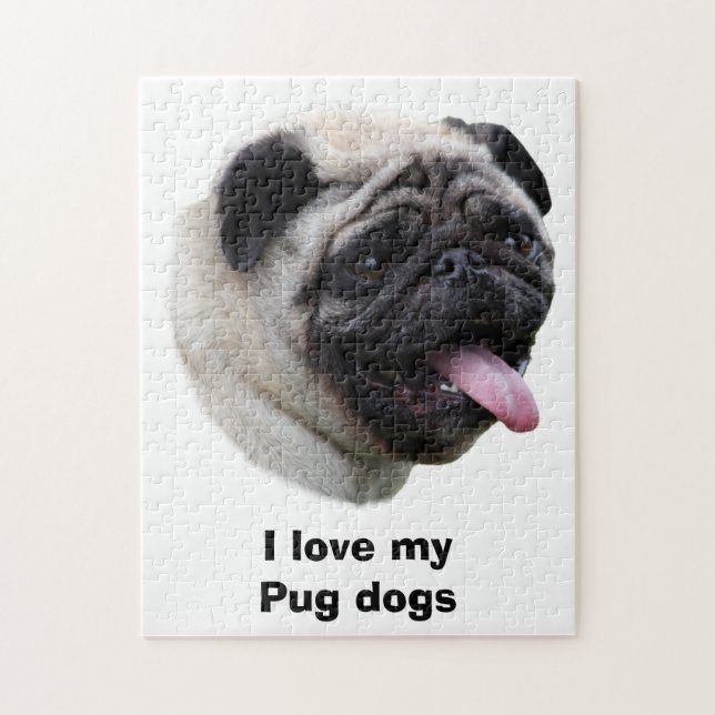 Puzzle Pug dog pet photo (Vertical)