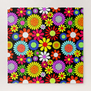 Puzzle Puissance de fleur hippie de printemps rétro