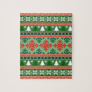 Puzzle pull de Noël tricoté