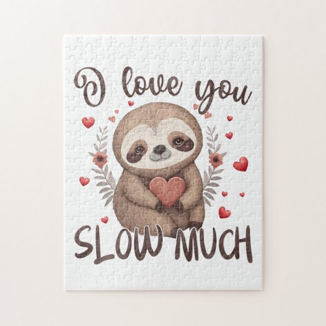 Puzzle Pun romantique mignon et amusant Je t'aime beaucou (Vertical)