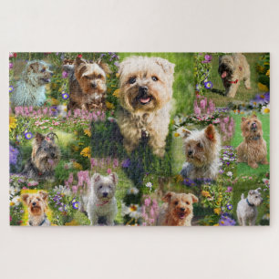 Puzzle Puppies Terrier Yorkshire mignonnes et fleurs colo