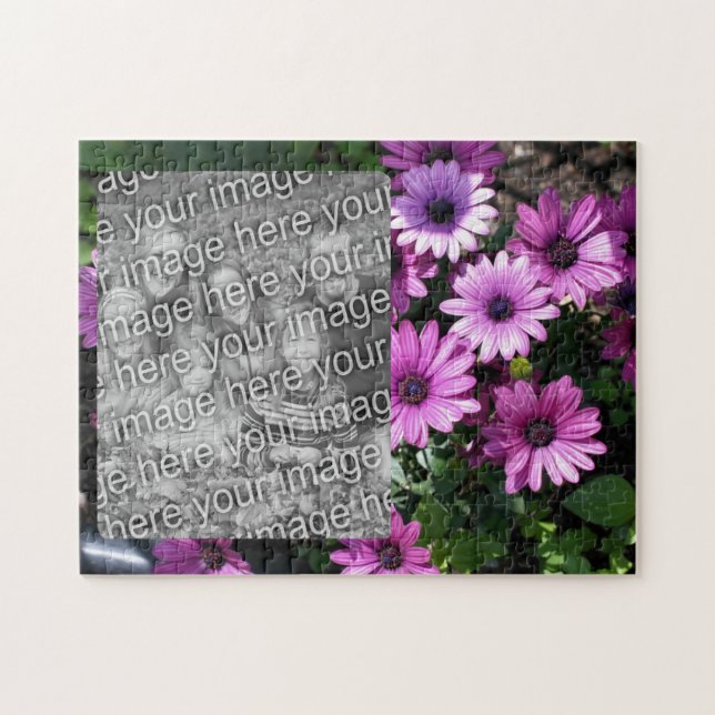Puzzle Purple African Daisy Flowame Frame Ajouter Votre P (Horizontal)
