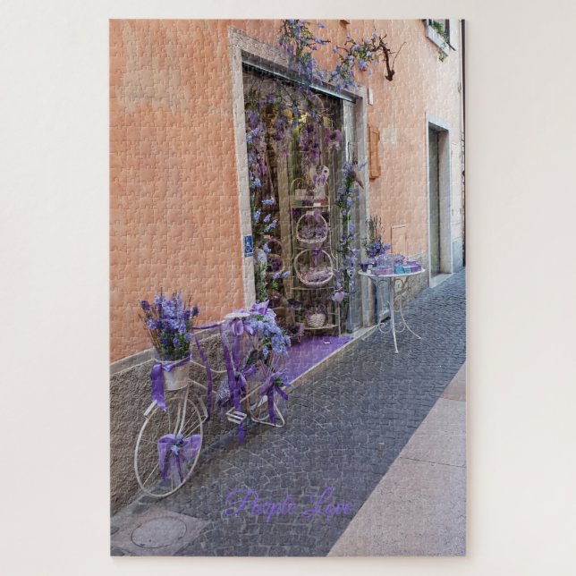 Puzzle Purple Bicycle Souvenir Shop Custom Text Difficile (Vertical)